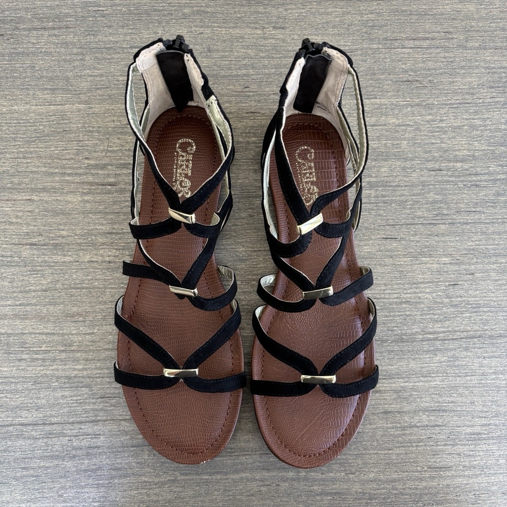 NEW Carlos By Carlos Santana Women's Sz 8 Black Emma Flat Sandals Shoes - Picture 8 of 16